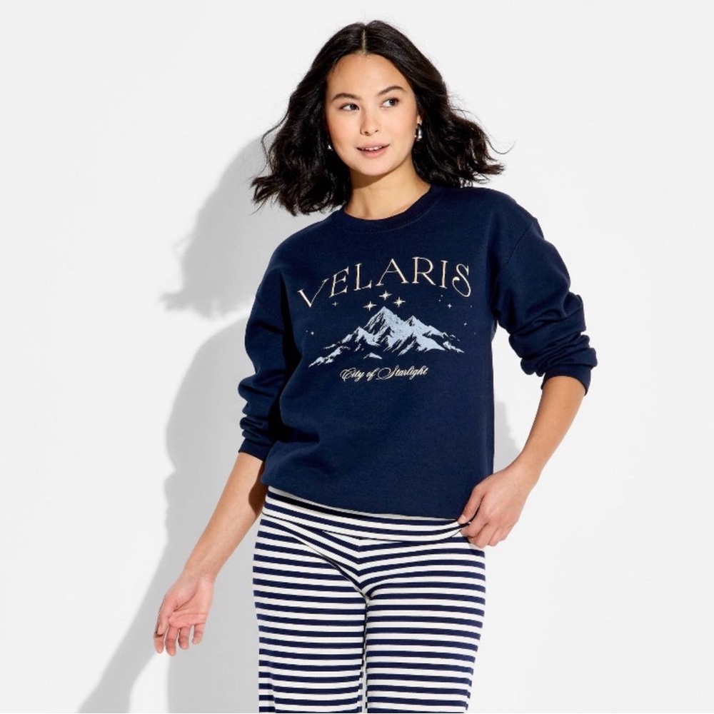 Target ACOTAR Velaris Navy Graphic Sweatshirt - Women's Casual Pullover